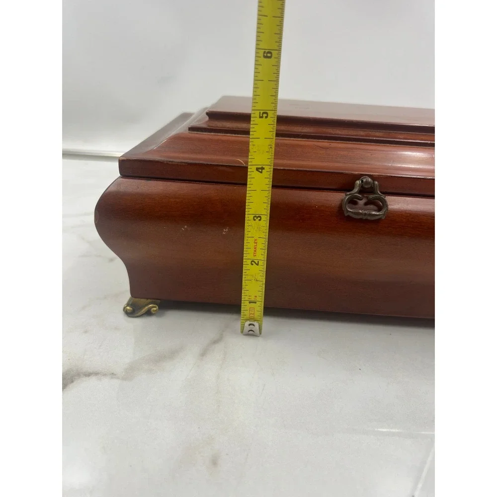 Bombay Company Wooden Musical Jewelry Box Cherry Finish Vintage Style 1858183